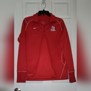 Nike Red Quarter-Zip University Pullover Therma-fit Long Sleeve